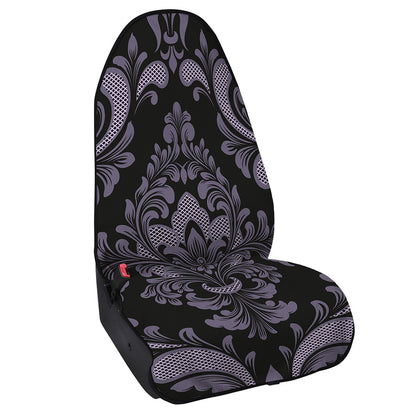 Black And Purple Damask Pattern Print Waterproof Car Seat Cover