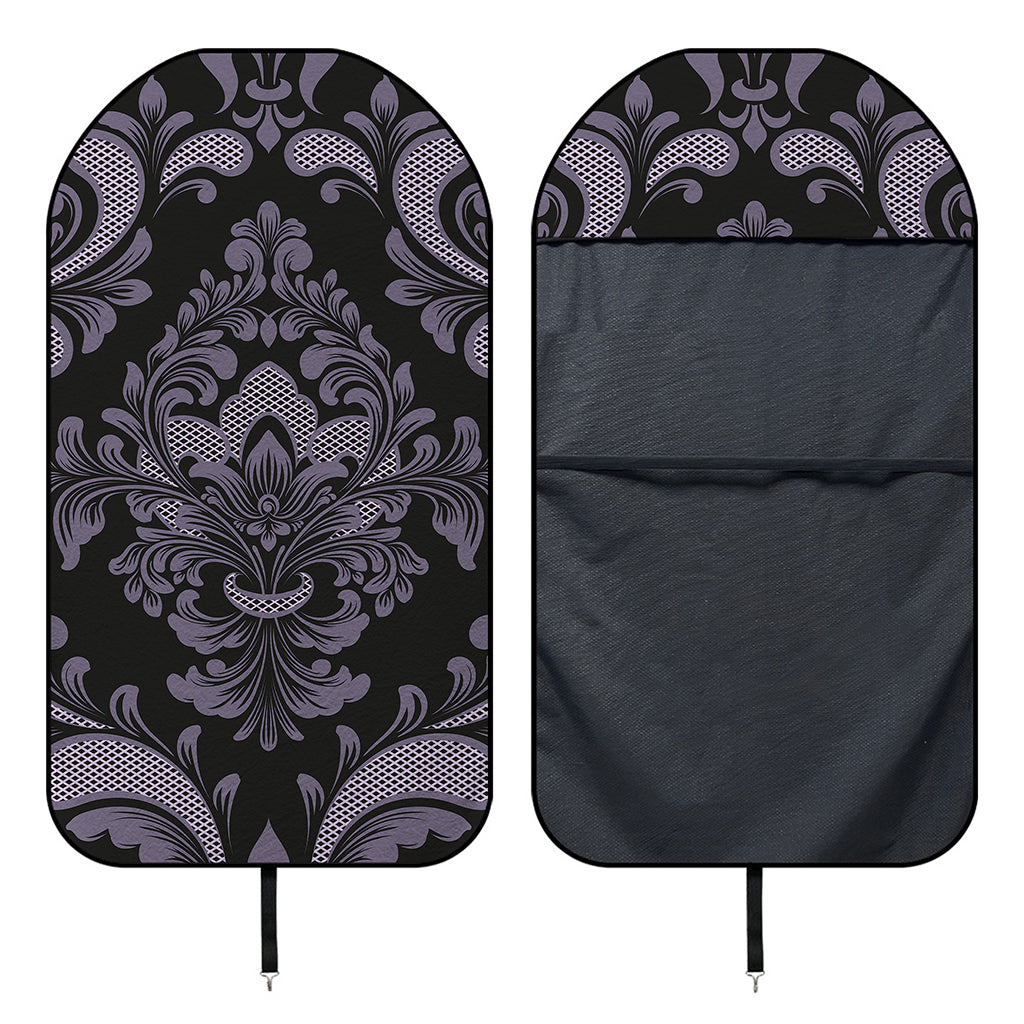 Black And Purple Damask Pattern Print Waterproof Car Seat Cover
