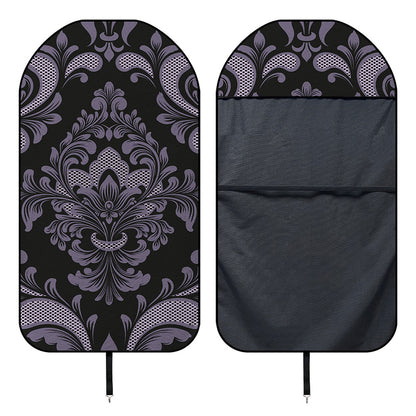 Black And Purple Damask Pattern Print Waterproof Car Seat Cover