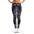 Black And Purple Damask Pattern Print Women's Leggings