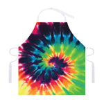 Black And Rainbow Tie Dye Print Adjustable Apron