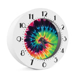 Black And Rainbow Tie Dye Print Alarm Clock