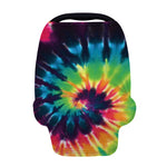 Black And Rainbow Tie Dye Print Baby Seat Cover