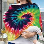 Black And Rainbow Tie Dye Print Baby Seat Cover