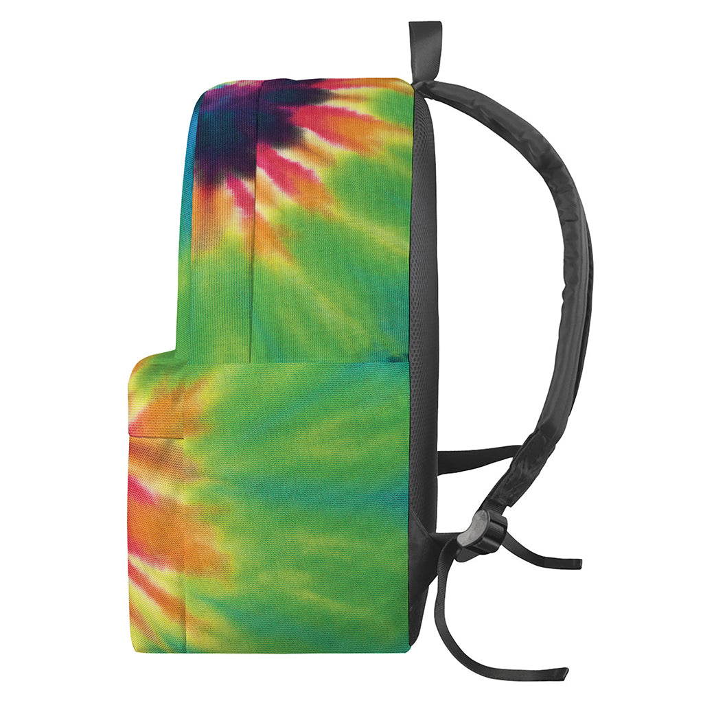 Black And Rainbow Tie Dye Print Backpack
