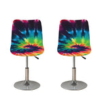 Black And Rainbow Tie Dye Print Bar Stool Covers