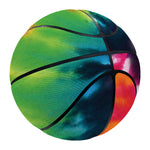 Black And Rainbow Tie Dye Print Basketball