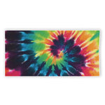 Black And Rainbow Tie Dye Print Beach Towel