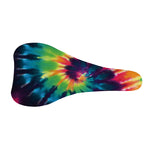 Black And Rainbow Tie Dye Print Bicycle Seat Cover