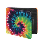 Black And Rainbow Tie Dye Print Bifold Wallet