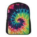 Black And Rainbow Tie Dye Print Casual Backpack