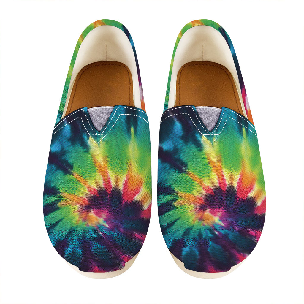 Black And Rainbow Tie Dye Print Casual Shoes