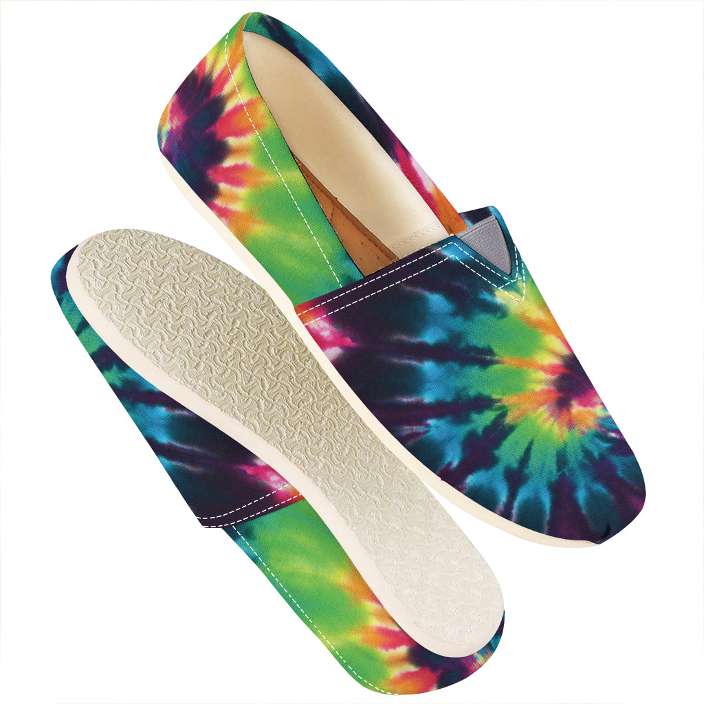 Black And Rainbow Tie Dye Print Casual Shoes
