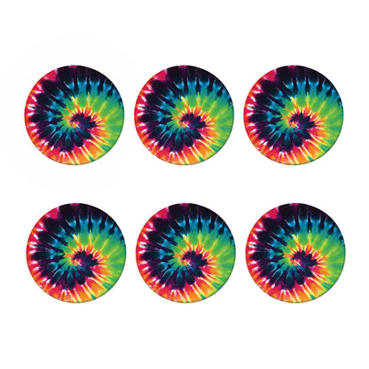 Black And Rainbow Tie Dye Print Coaster Set