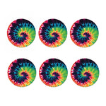 Black And Rainbow Tie Dye Print Coaster Set