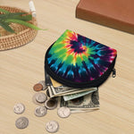 Black And Rainbow Tie Dye Print Coin Purse