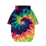 Black And Rainbow Tie Dye Print Dog Zip Up Hoodie