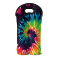 Black And Rainbow Tie Dye Print Double Neoprene Wine Tote