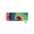Black And Rainbow Tie Dye Print Extended Mouse Pad