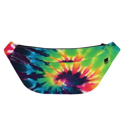 Black And Rainbow Tie Dye Print Fanny Pack