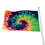 Black And Rainbow Tie Dye Print Flag