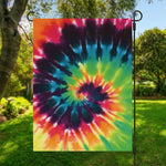 Black And Rainbow Tie Dye Print Garden Flag