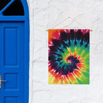 Black And Rainbow Tie Dye Print Garden Flag