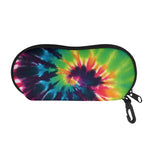 Black And Rainbow Tie Dye Print Glasses Case