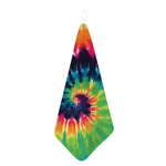 Black And Rainbow Tie Dye Print Hand Towel