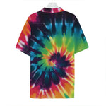 Black And Rainbow Tie Dye Print Hawaiian Shirt