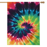 Black And Rainbow Tie Dye Print House Flag