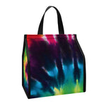 Black And Rainbow Tie Dye Print Insulated Lunch Tote
