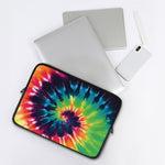 Black And Rainbow Tie Dye Print Laptop Sleeve