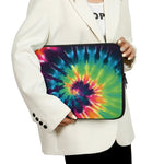Black And Rainbow Tie Dye Print Laptop Sleeve