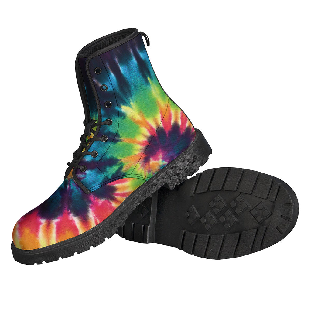 Black And Rainbow Tie Dye Print Backpack