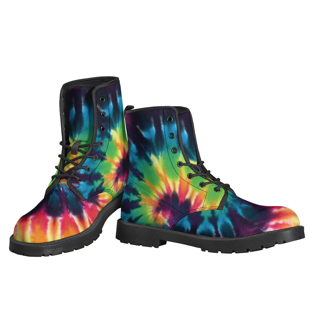 Black And Rainbow Tie Dye Print Backpack
