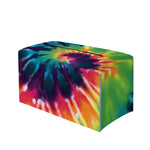 Black And Rainbow Tie Dye Print Leather Tissue Box Cover