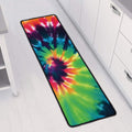 Black And Rainbow Tie Dye Print Long Kitchen Mat