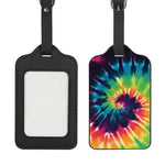 Black And Rainbow Tie Dye Print Luggage Tag