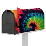 Black And Rainbow Tie Dye Print Mailbox Cover