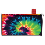 Black And Rainbow Tie Dye Print Mailbox Cover
