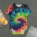 Black And Rainbow Tie Dye Print Men's Bodysuit