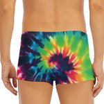 Black And Rainbow Tie Dye Print Men's Short Boxer Briefs