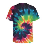 Black And Rainbow Tie Dye Print Men's Sports T-Shirt