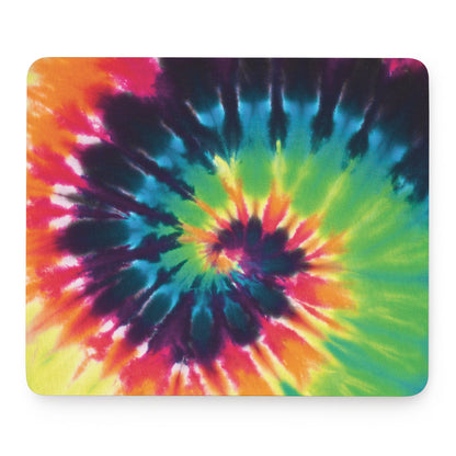Black And Rainbow Tie Dye Print Mouse Pad