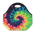 Black And Rainbow Tie Dye Print Neoprene Lunch Bag