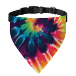 Black And Rainbow Tie Dye Print Over The Collar Dog Bandana
