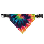 Black And Rainbow Tie Dye Print Over The Collar Dog Bandana