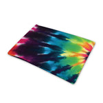 Black And Rainbow Tie Dye Print Pet Cooling Mat Cover
