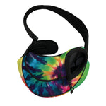 Black And Rainbow Tie Dye Print Pet Sling Carrier